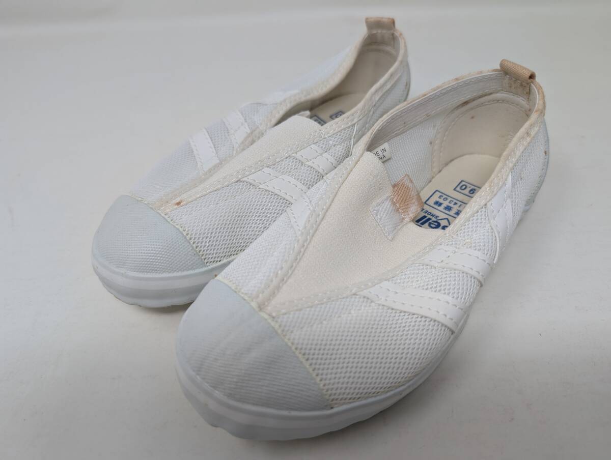 訳あり★未使用汚れあり 上靴ラッキーベルステップ101ホワイト サイズ19.0センチ スクールシューズ 箱なし拍卖