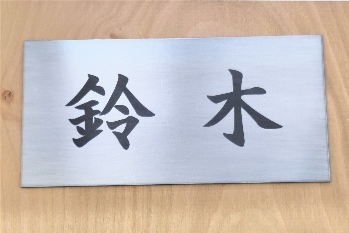 表札 ステンレス 100×50×1mm 両面テープ付き 小型 ポスト 玄関 アパート 送料無料拍卖