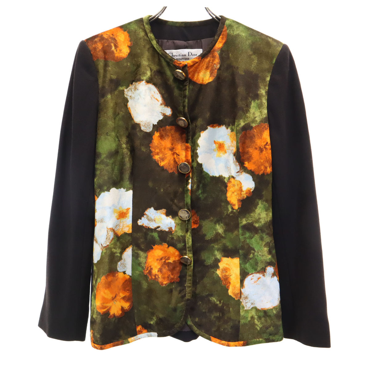 Christian Dior クリスチャンディオール 90s オールド ノーカラージャケット 38 ブラウン系 BOUTIQUE レディース拍卖