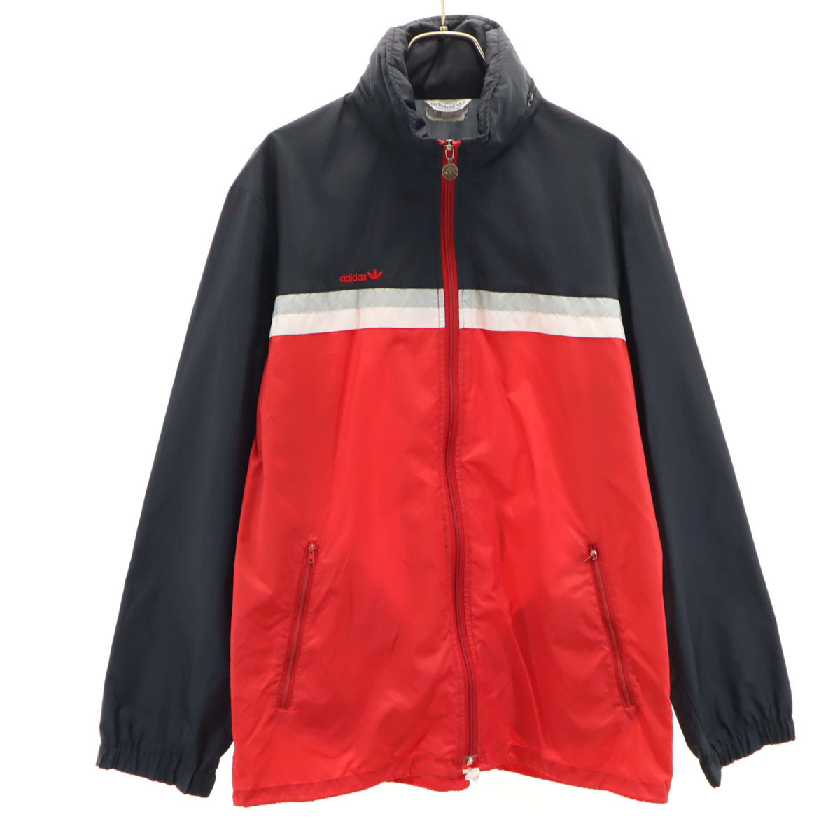 adidas アディダス 70s 80s ヴィンテージ ウインドブレーカー 94-5 レッド デサント ジャケット ポケッタブル メンズ拍卖