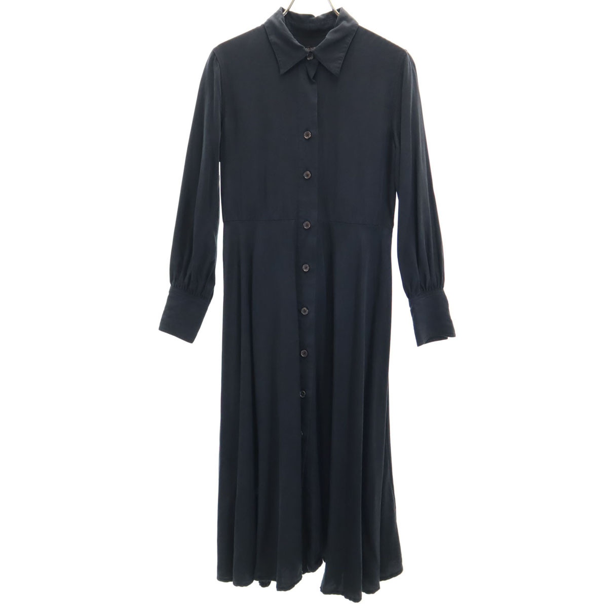 Banana Republic バナナリパブリック 長袖 ロング シャツワンピース S 黒 レディース拍卖