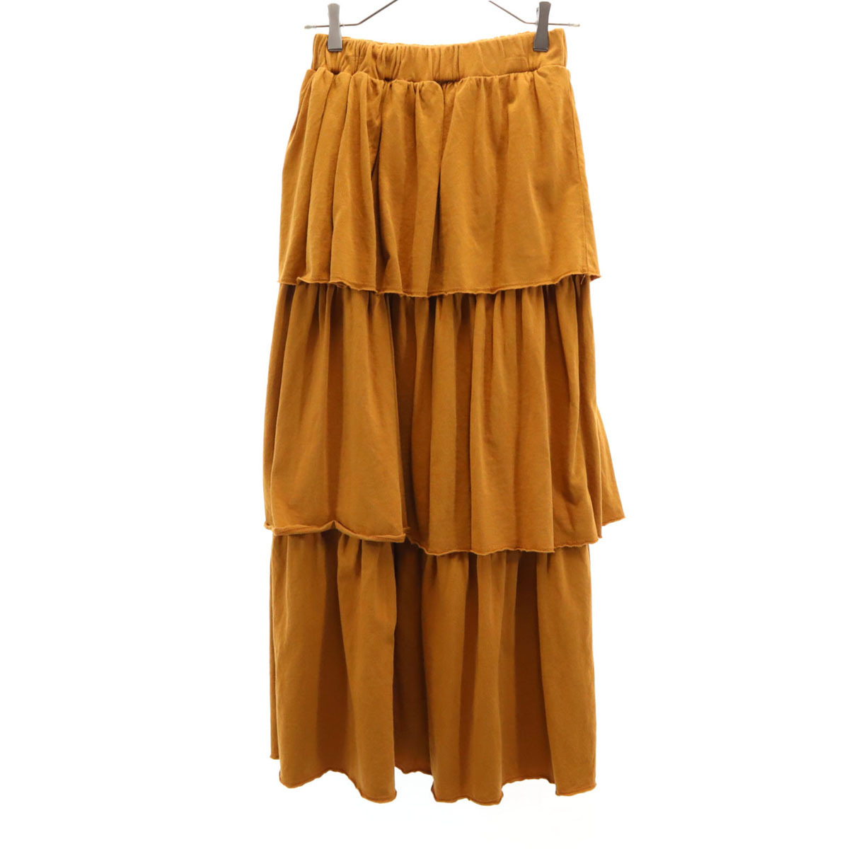 FREAK'S STORE フリークスストア ロング丈 ティアードスカート F キャメル 天竺 レディース拍卖