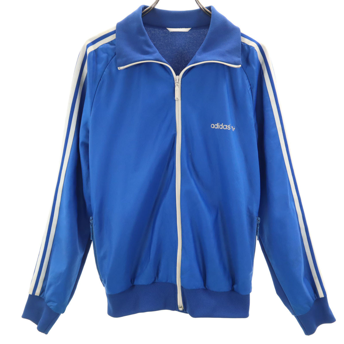adidas アディダス 70s ヴィンテージ トレフォイルロゴ トラックジャケット M 青 ジャージ メンズ拍卖