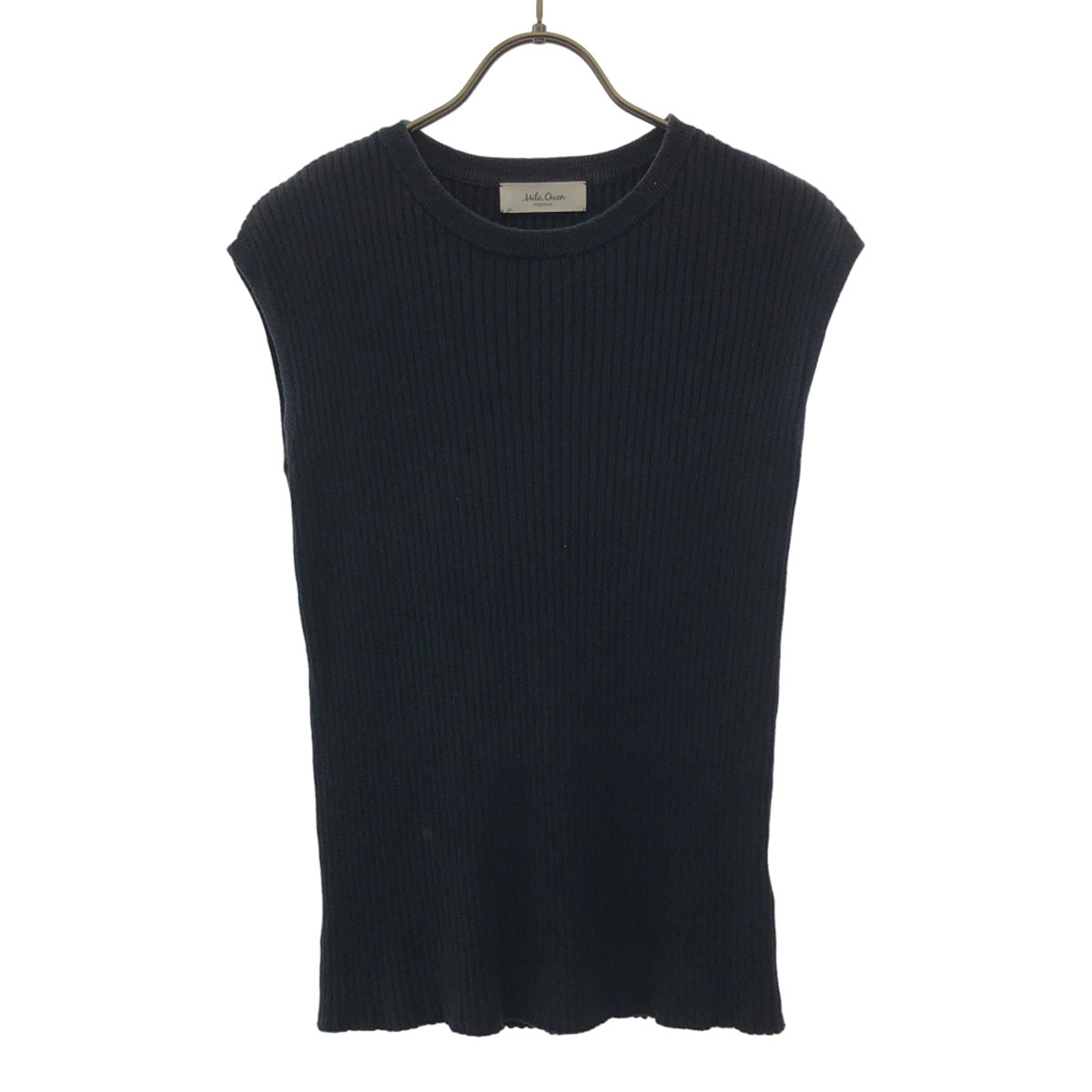 Mila Owen ミラオーウェン ノースリーブ オーガニックリブ ニット 1 ブラック 09WNT232002 レディース拍卖