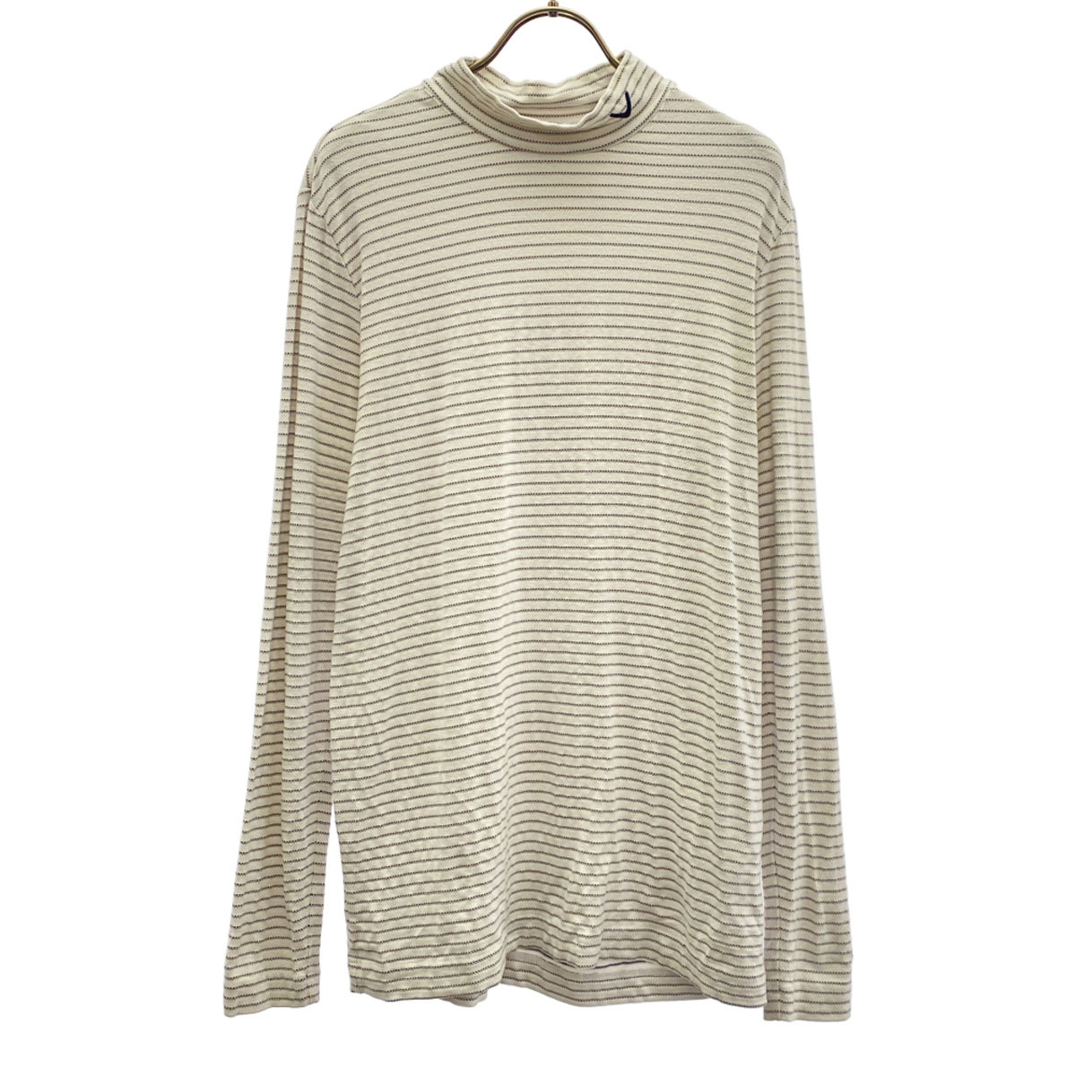 Callaway キャロウェイ ボーダー ロゴ刺繍 ゴルフ 長袖 モックネック カットソー L ホワイト メンズ拍卖