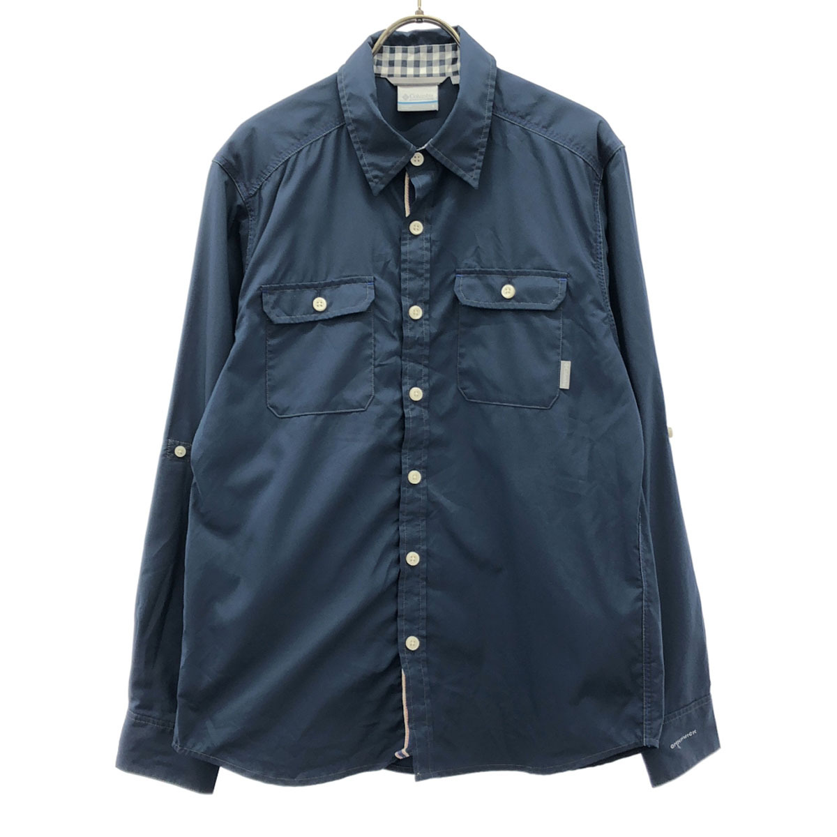 Columbia コロンビア 長袖 シャツ S ネイビー アウトドア PM7935 メンズ拍卖