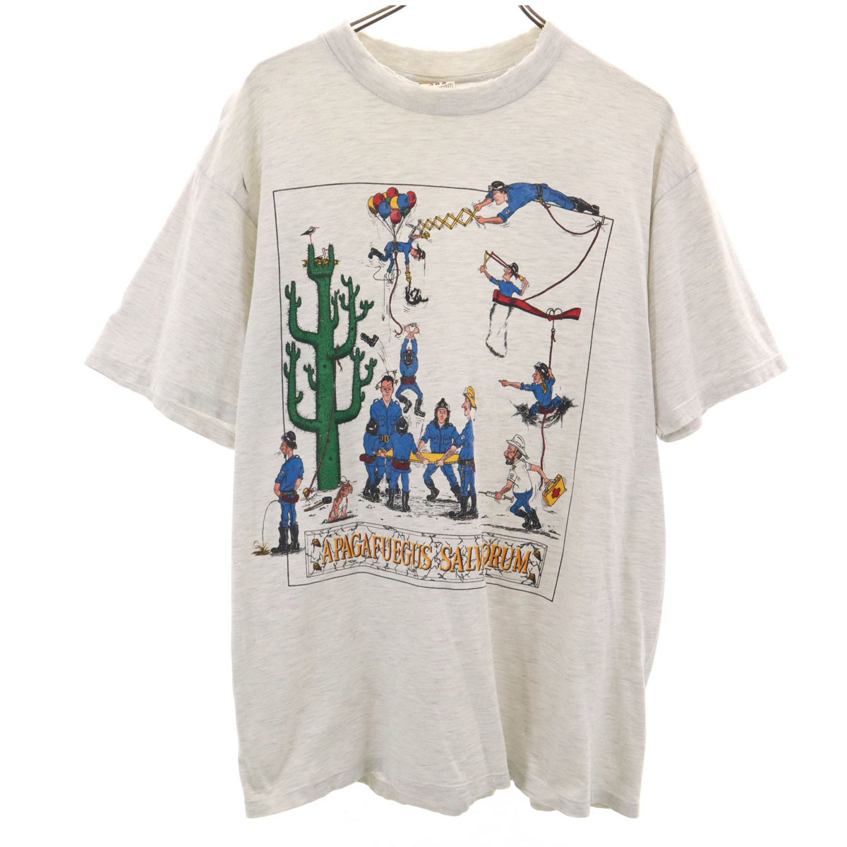 JERZEES ジャージーズ 90s 385 スコットランド製 オールド 救世主 半袖 Tシャツ L グレー メンズ拍卖