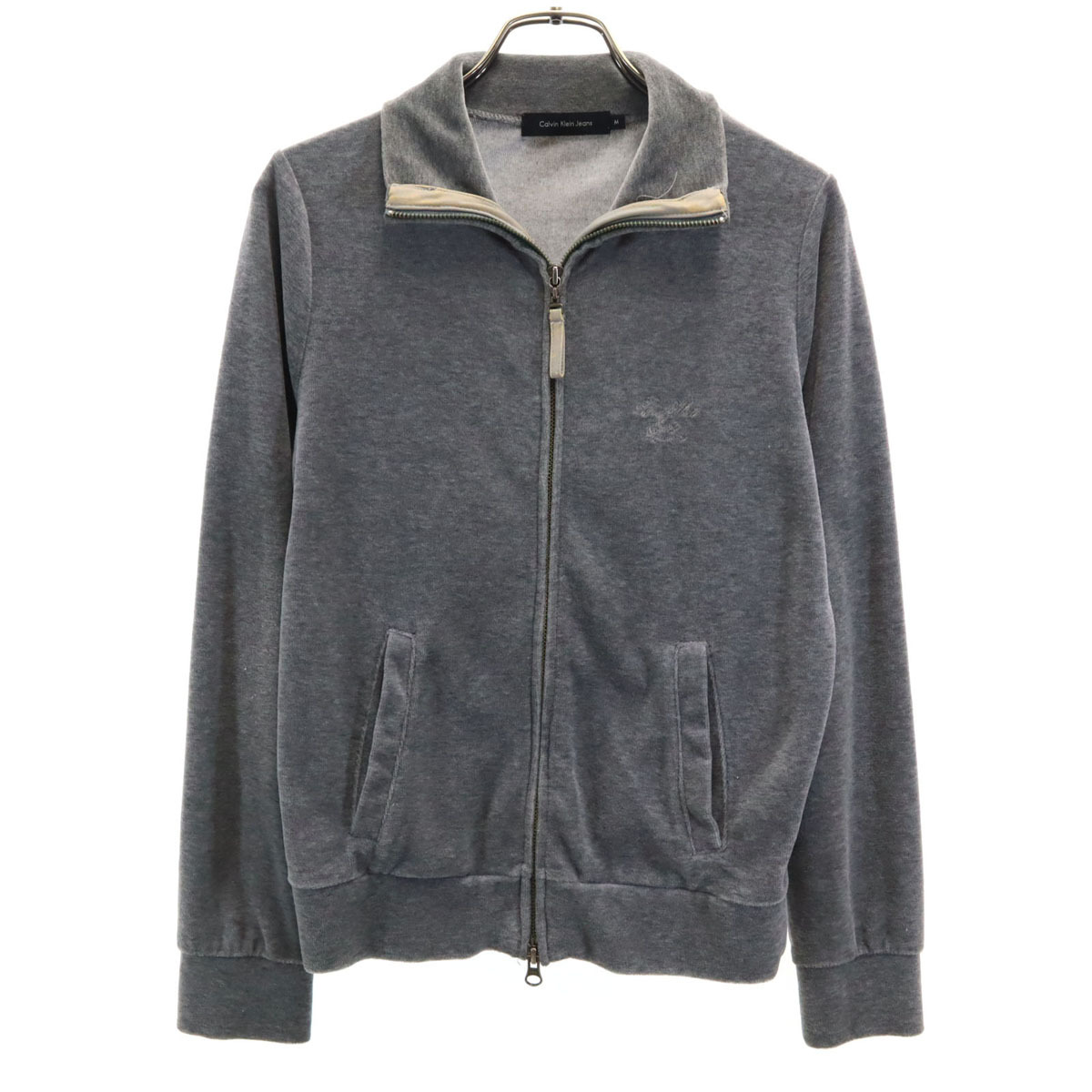 Calvin klein Jeans カルバンクラインジーンズ ベロア ジャケット M グレー レディース拍卖