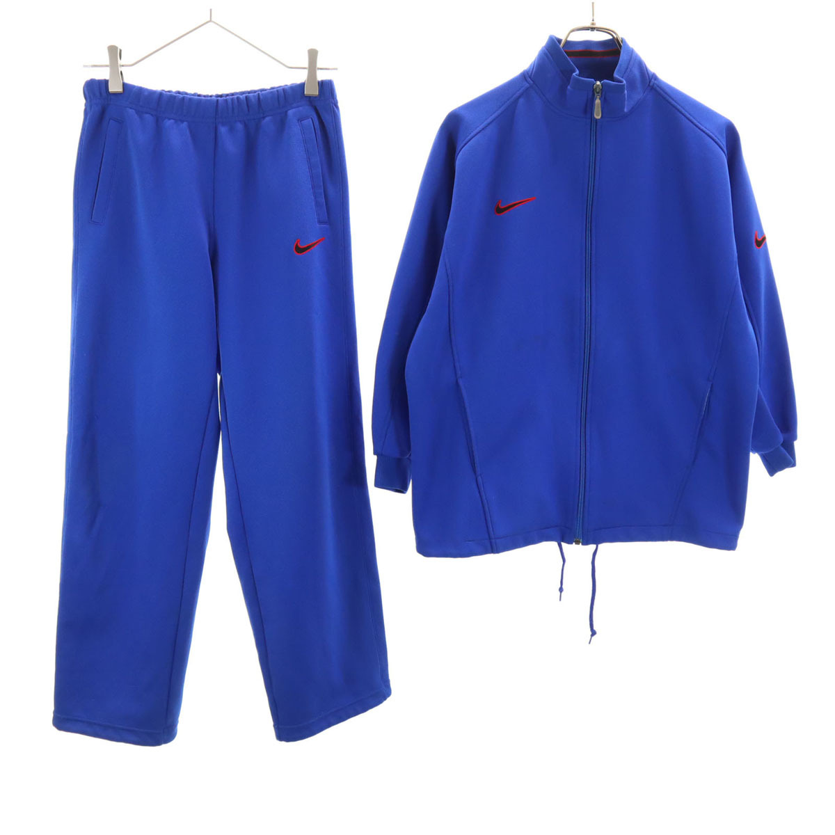 NIKE ナイキ 90s 00s 日本製 白タグ オールド トラックジャケット 上下セットアップ L 14-16 ブルー ジャージ キッズ拍卖