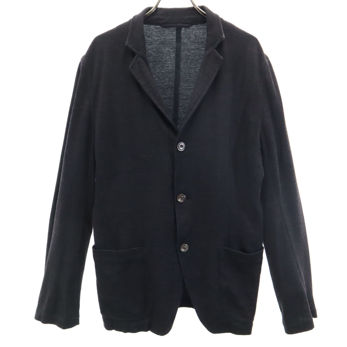 EPOCA UOMO エポカウォモ ウールブレンド テーラードジャケット 48 黒 メンズ拍卖