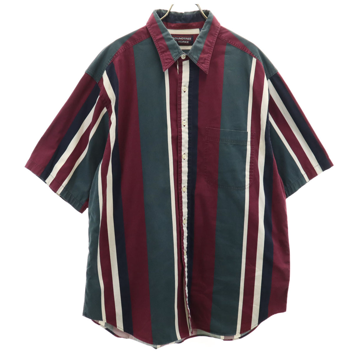 ROUNDTREE&YORKE ラウンドツリーアンドヨーク 90s 00s オールド ストライプ 半袖 シャツ L メンズ拍卖