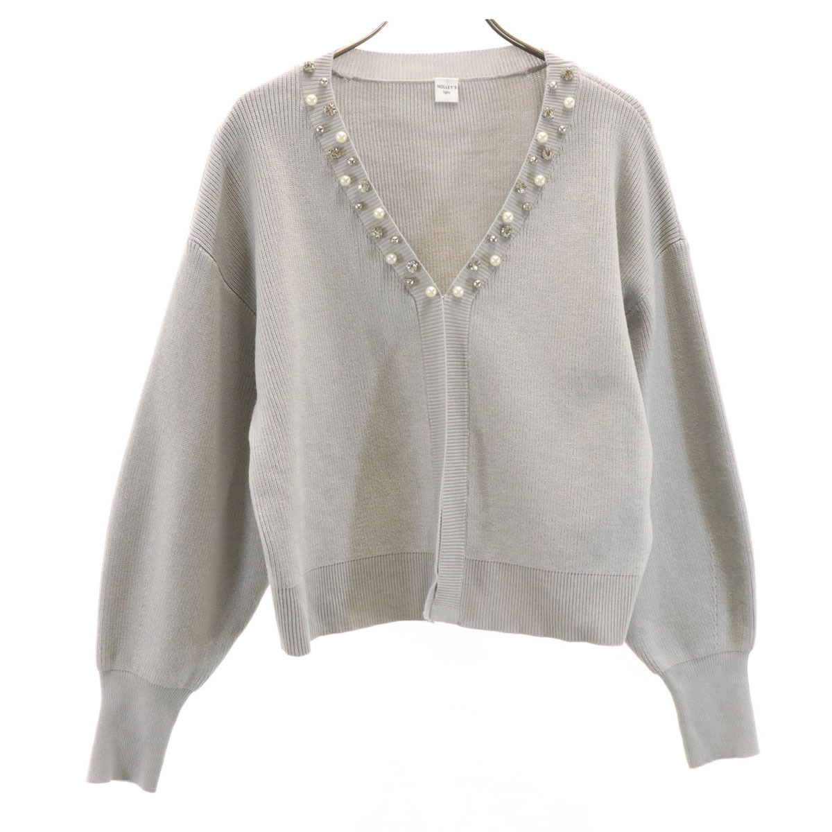 NOLLEY'SLight ノーリーズライト 長袖 ニットカーディガン 38 ライトグレー レディース拍卖
