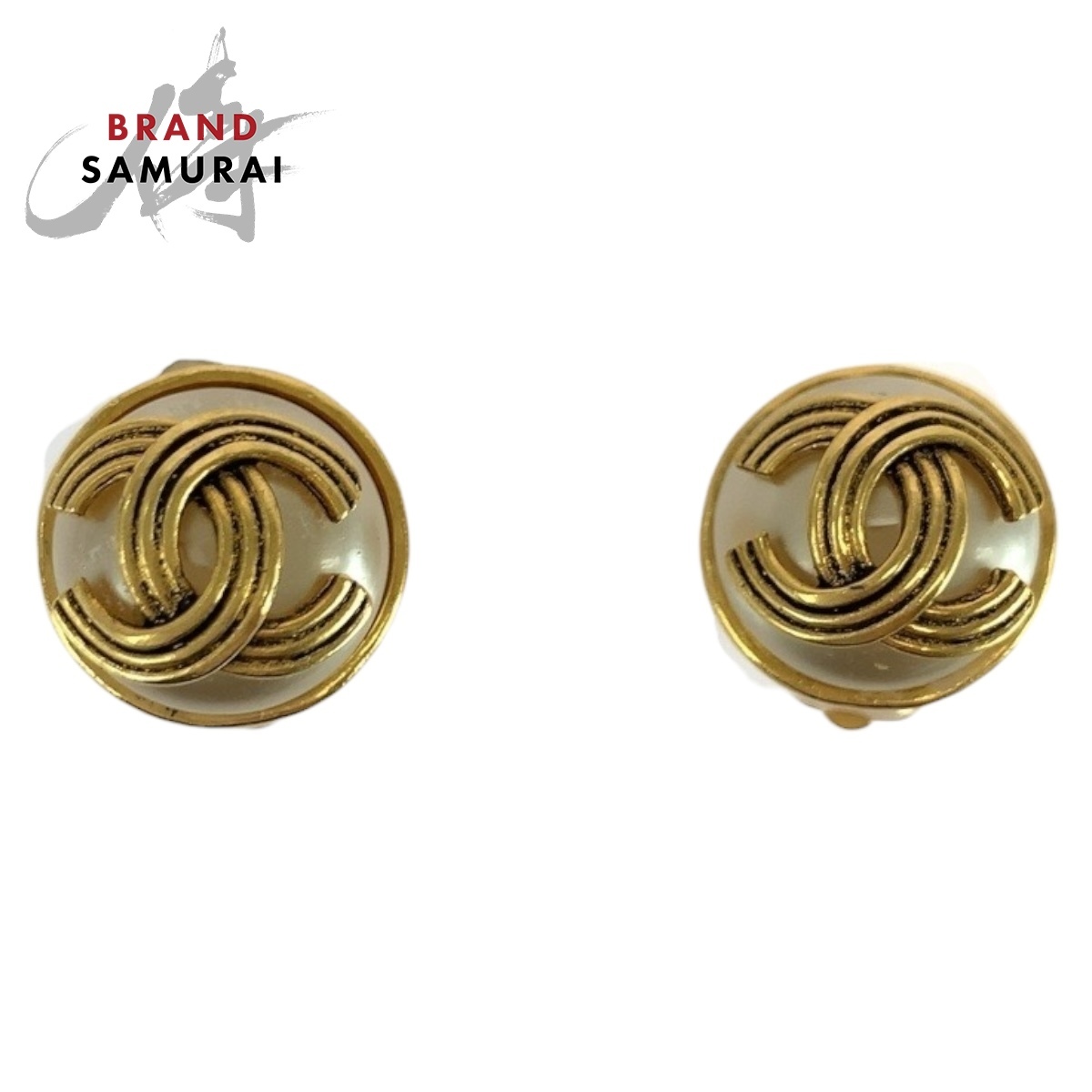 美品 CHANEL シャネル フェイクパール ココマーク ゴールド ホワイト メッキ/フェイクパール イヤリング 94 A刻印 レディース 505227拍卖