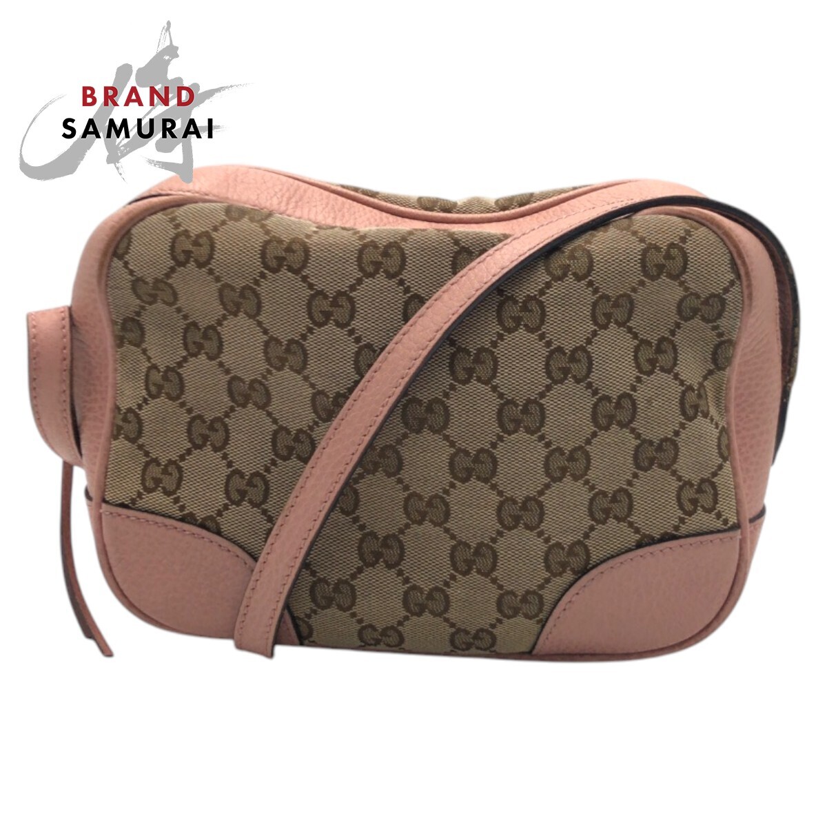 GUCCI グッチ GG柄 ピンク ベージュ ブラウン GGキャンバス/レザー 449413 ショルダーバッグ ポシェット レディース 500112拍卖