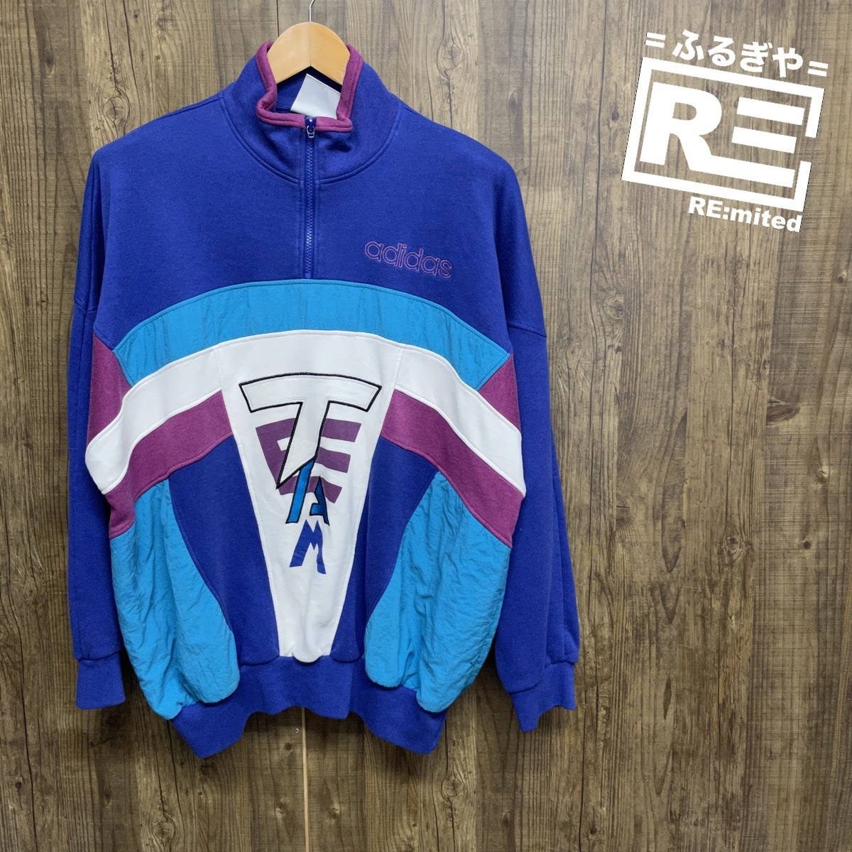 L adidas アディダス スウェット プルオーバー ハーフジップ 3882拍卖