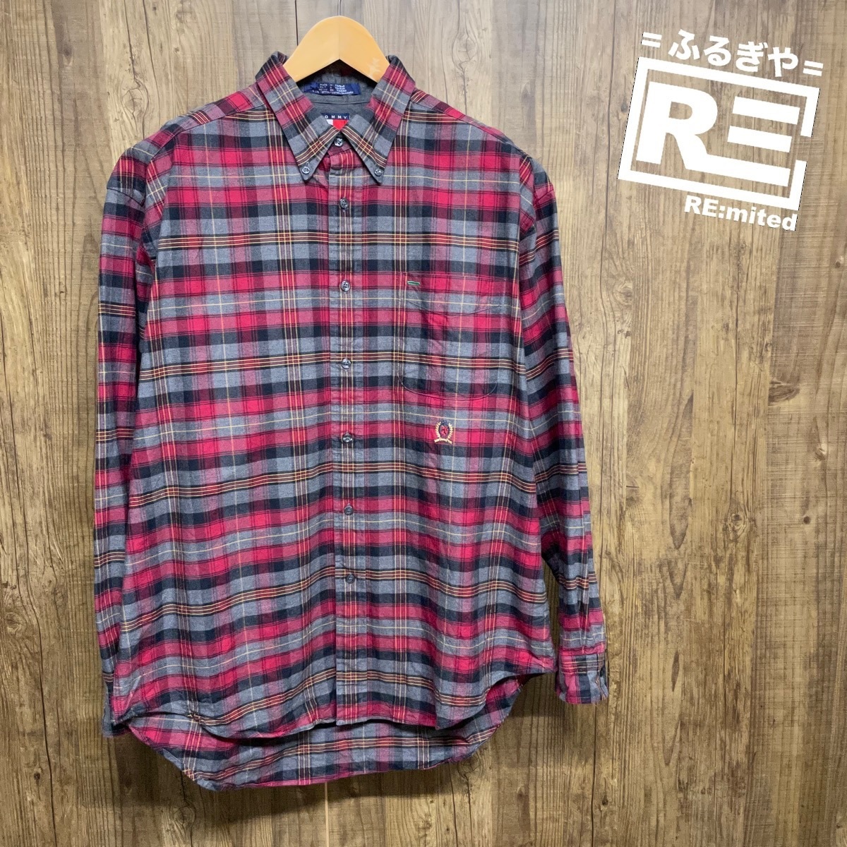L TOMMY HILFIGER トミーヒルフィガー 長袖シャツ ボタンダウン 3707拍卖