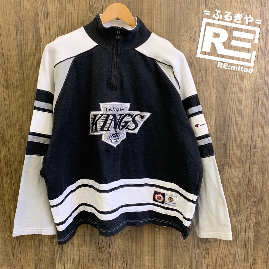 L Champion × NHL ハーフジップ スウェット / Los Angeles Kings & Chicago Blackhawks 1430拍卖