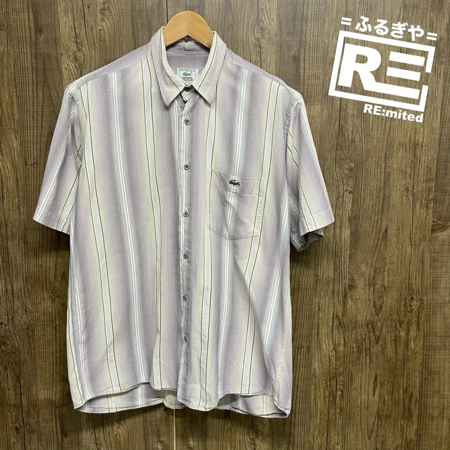 6 LACOSTE ラコステ 半袖シャツ 2495 ストライプ拍卖