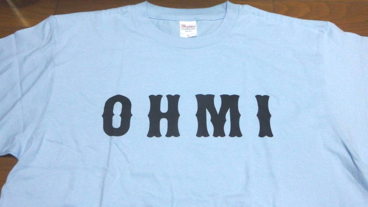 OHMI Tシャツ Lサイズ ロゴ 水色 半袖 シャツ 近江 レア拍卖