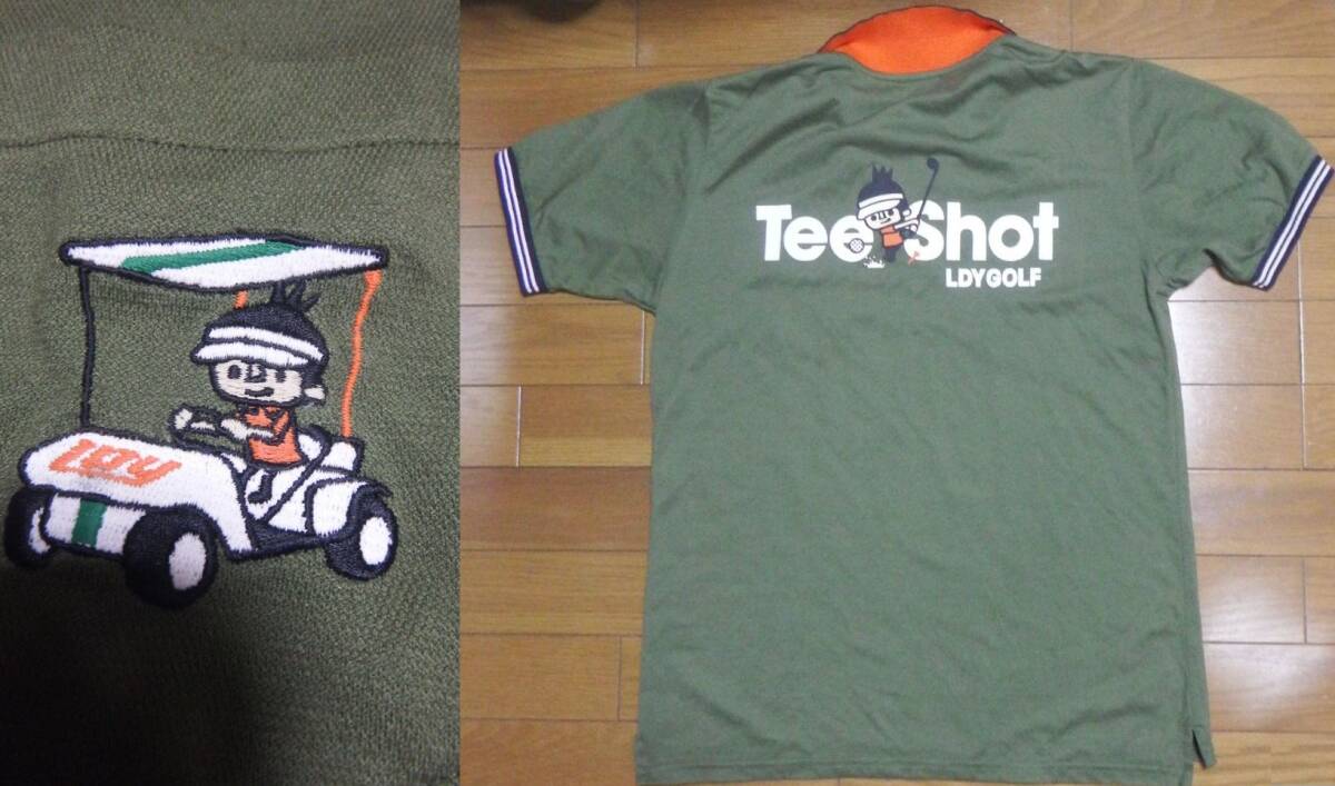 即決あり! Laundry ゴルフ ポロシャツ Mサイズ GOLF デカロゴ 刺繍 ランドリー 半袖 シャツ 可愛い TEE SHOT拍卖