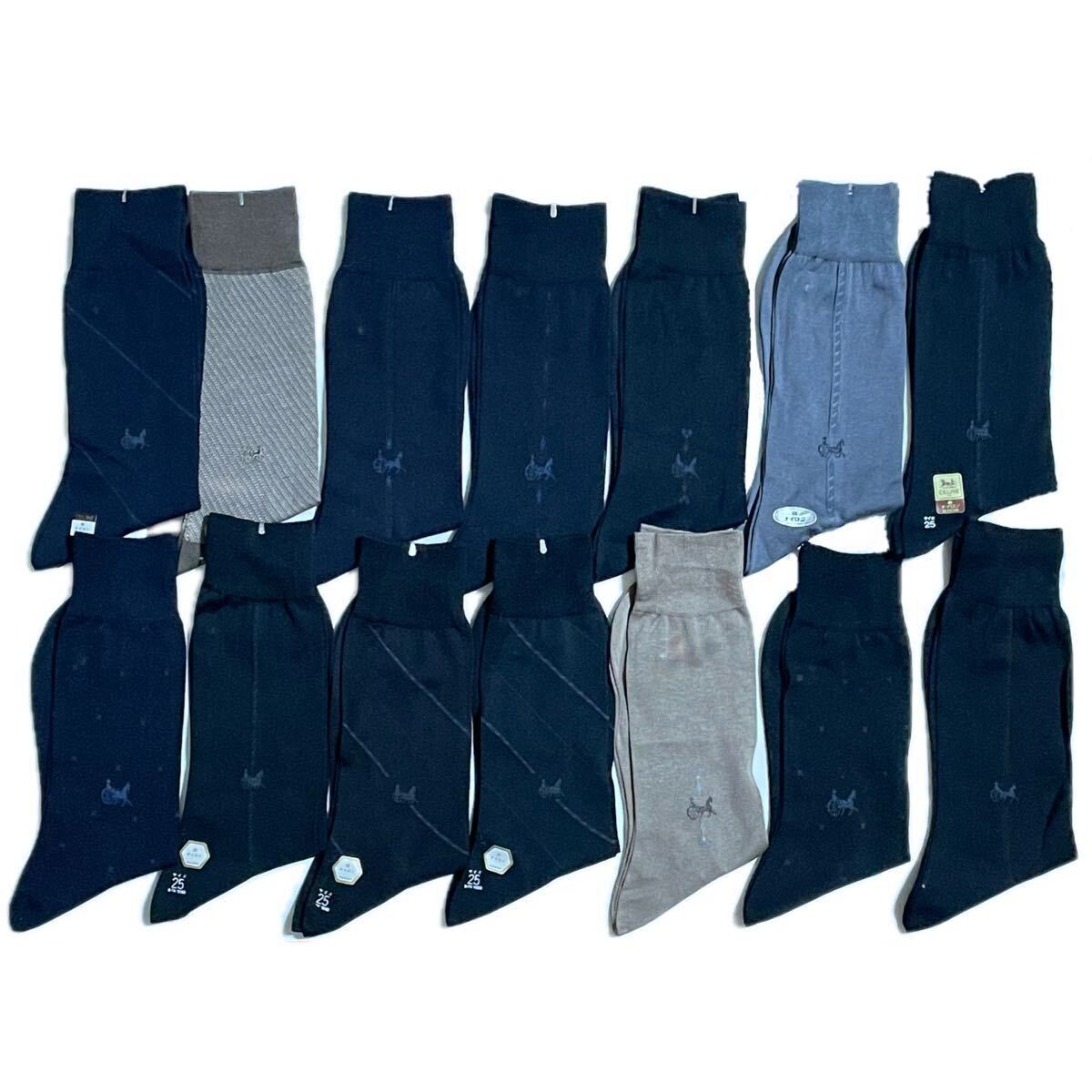 未使用 CELINE ソックス 14点セット セリーヌ 靴下 ビジネスソックス 25cm ☆ おまとめ まとめ販売拍卖