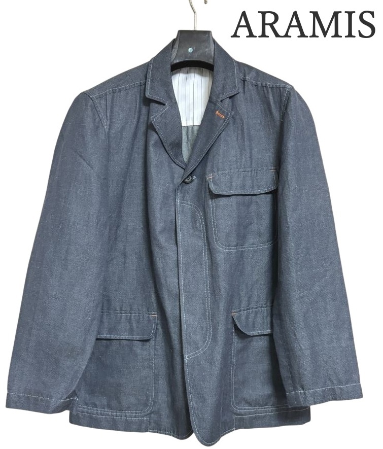 アラミス メンズ ジャケット 秋 オフィスカジュアル デニムライク ネイビー M 春 秋拍卖