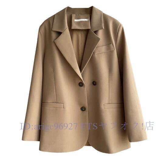 ★新品 ジャケット スーツ カジュアル きれいめ シンプル レディース M ベージュ拍卖