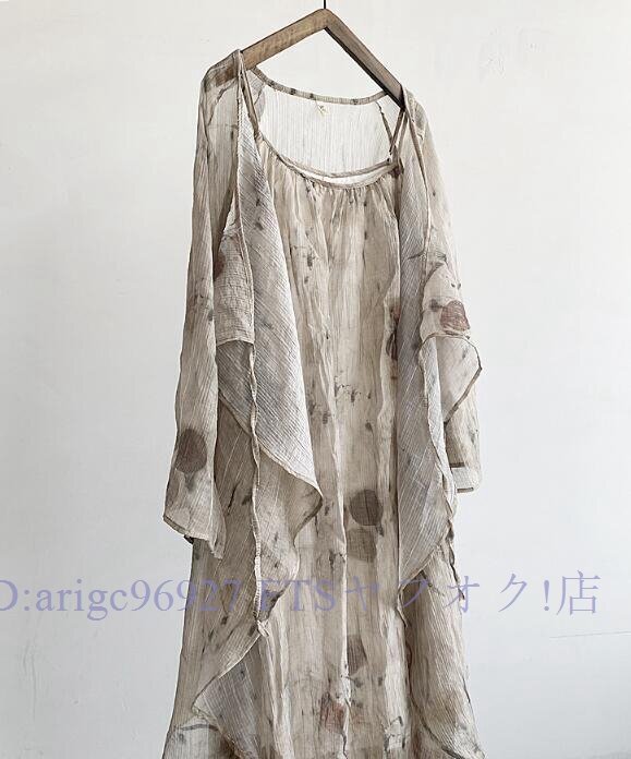 ★新品薄手 カーディガン 羽織物 ゆったり アンティーク風 ロマンファッション 純色 テンセル拍卖