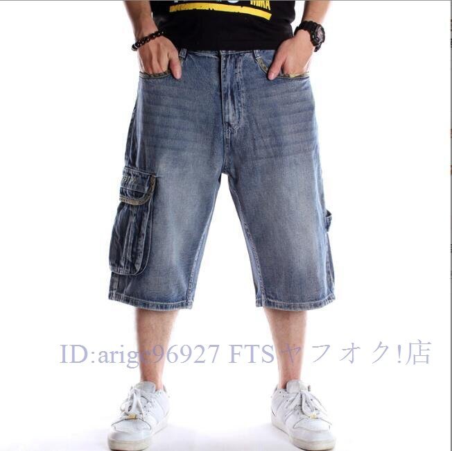 ★新品デニムパンツ メンズ ショートパンツ ハーフパンツ ジーンズ 七分丈 短め 短パン ゆったり 大きいサイズ 夏拍卖