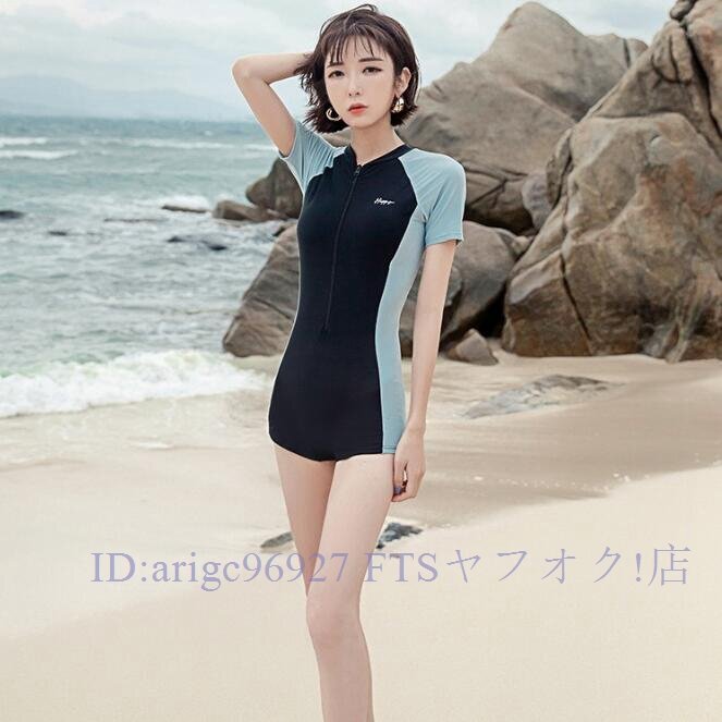 ★新品水着 海 プール ジム スイムウェア s M l xl スカート ファスナー スイミング 2way ワンピース XL ワンカラー拍卖