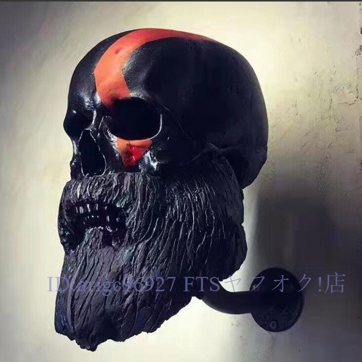 ★新品ヘルメットホルダー ドクロ ガイコツ 飾り品 ヘルメット展示 ラック スカル ヘルメットハンガー バイク 自転車 ヘルメット拍卖