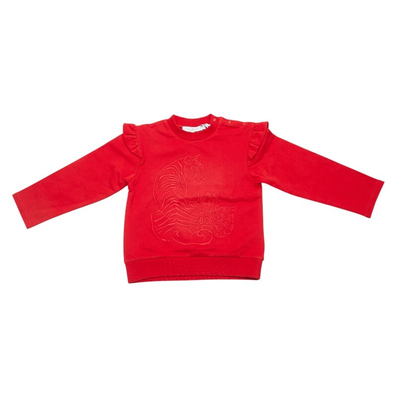 ディオール ベイビーディオール タイガー トラ カットソー サイズ:36 レッド コットン ポリウレタン レディース Dior 【中古】拍卖