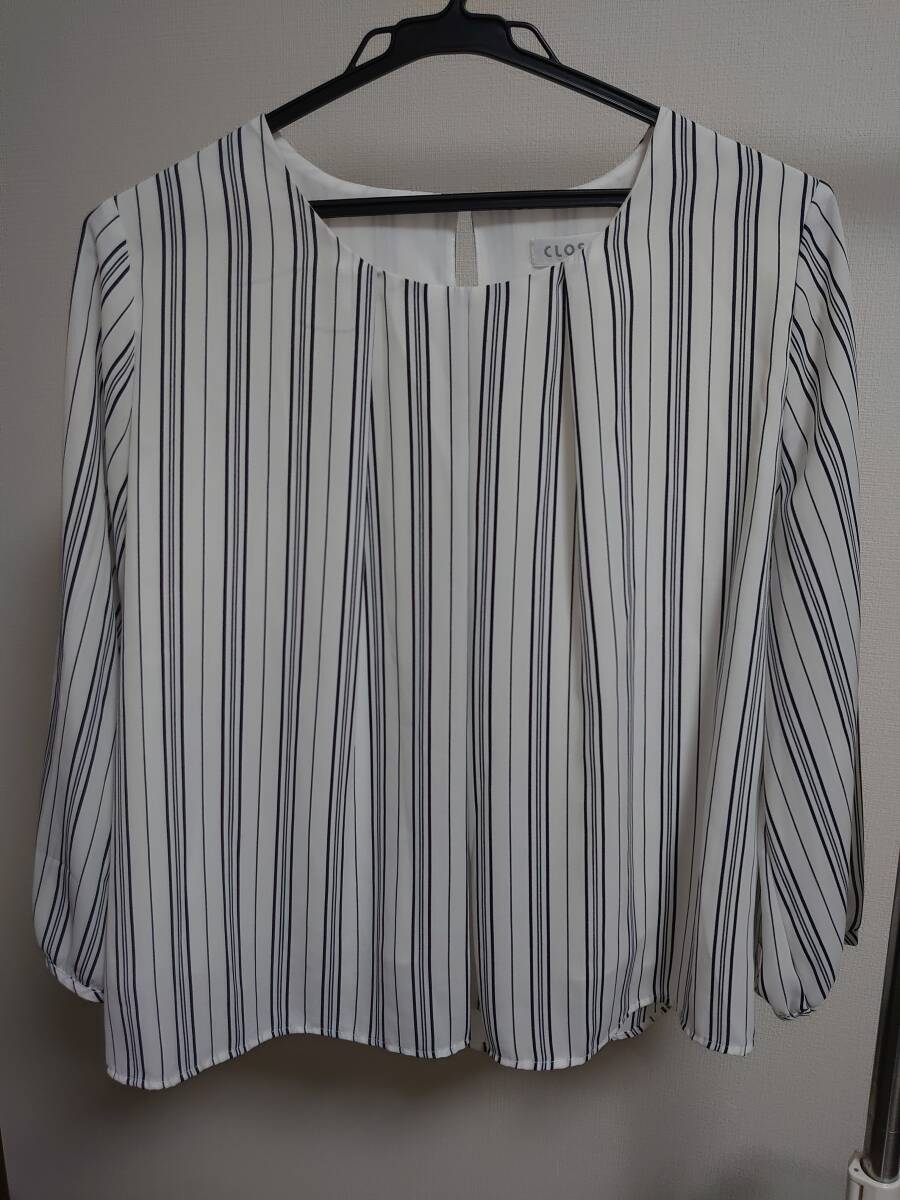 しまむら ストライプ 7分袖ブラウス LLサイズです。拍卖