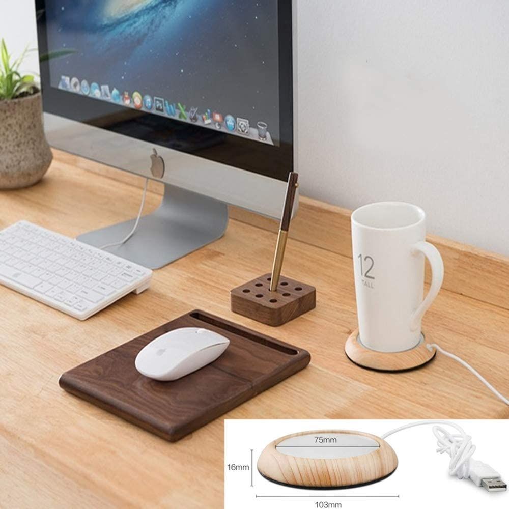 カップウォーマー ホット コースター 保温 コーヒー 紅茶 USB 木目 おしゃれ オフィス マグカップ M089拍卖