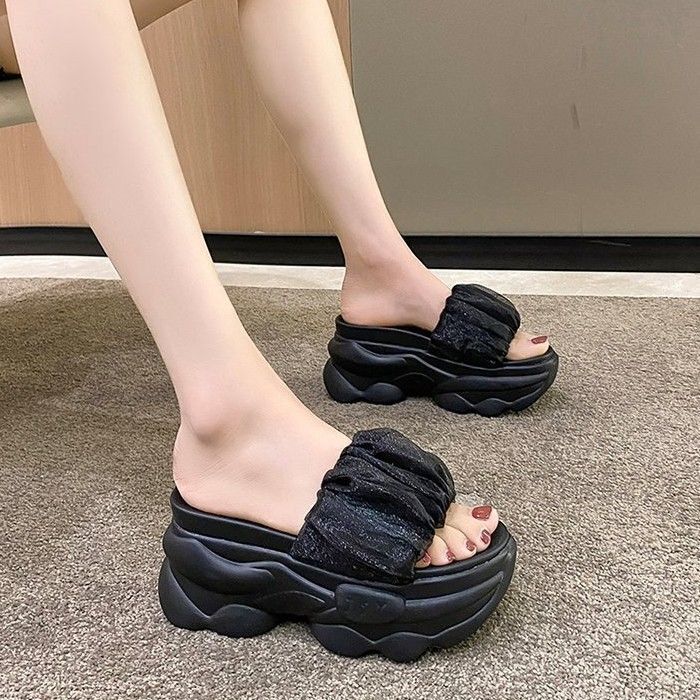23cm レディース サンダル 9cm 歩きやすい 楽ちん 痛くない 普段履き ふわふわ 可愛い スタイルアップ 軽い 軽量 ブラック 446拍卖