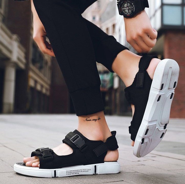 Mサイズ メンズ ユニセックス スポーツサンダル ビーチサンダル 厚底 ブラック×ホワイト M315拍卖