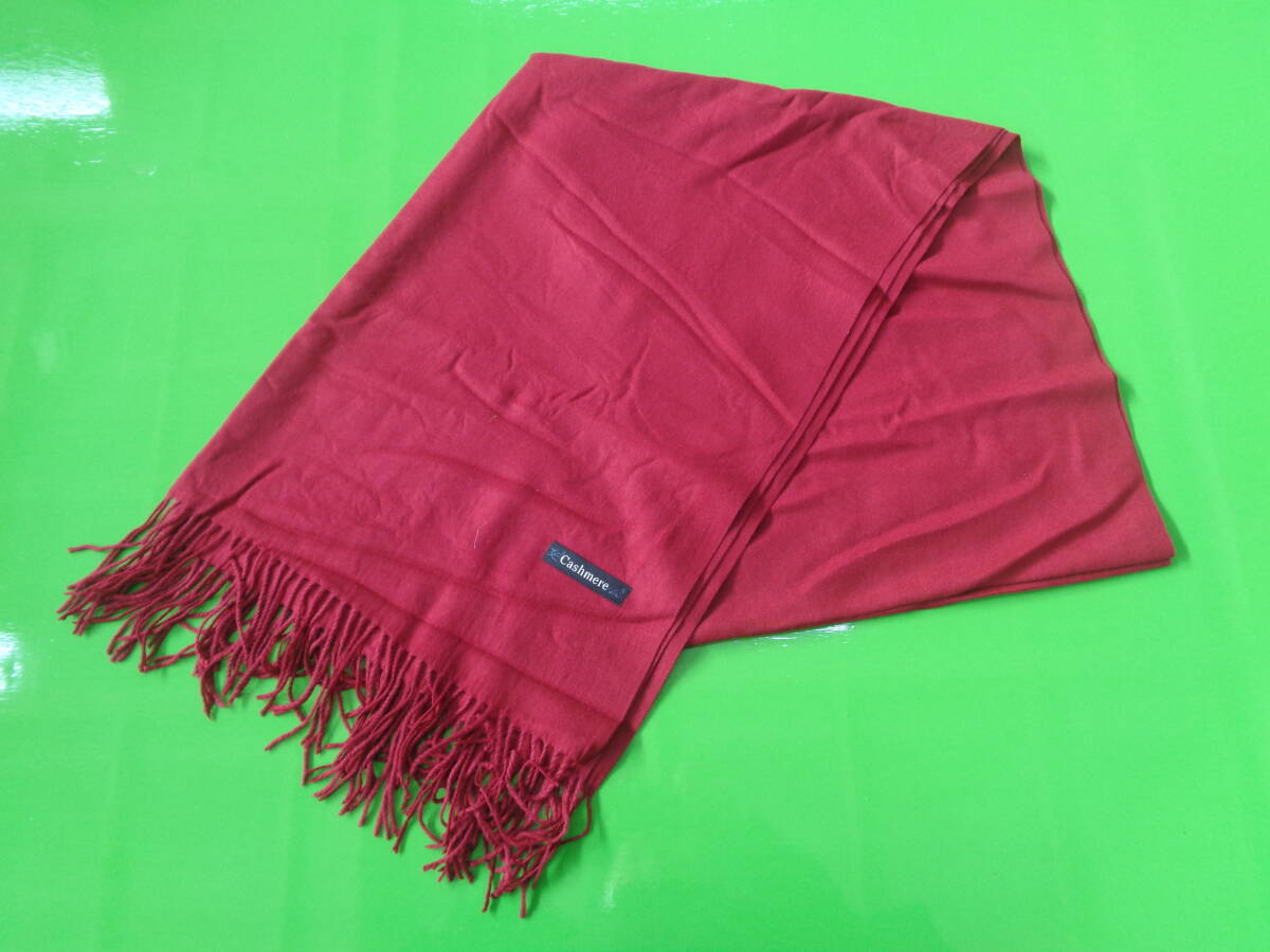 Cashmere マフラー ストール 無地 レディース ワインレッド【A0061】拍卖