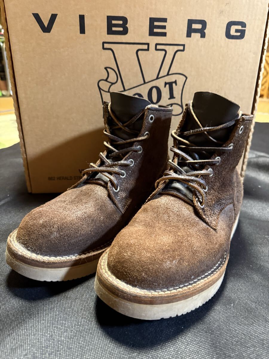 VIBERG ヴァイバー ヴァイバーグ バイバー ワークブーツ ブラウン スエード 編み上げブーツ UK71/2 実寸27cm拍卖