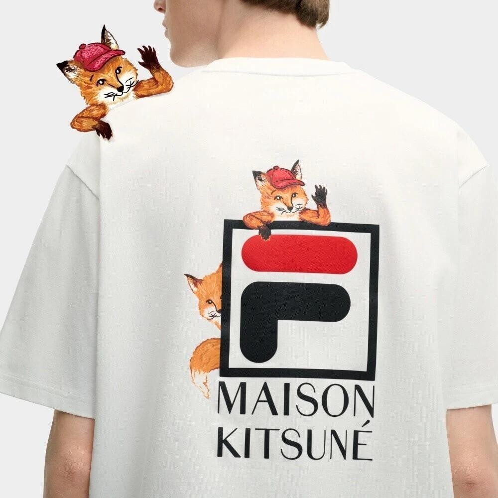 新品 正規品 海外限定 メゾンキツネ×フィラ コラボTシャツ 白 Fila X MAISON KITSUNE サイズM拍卖