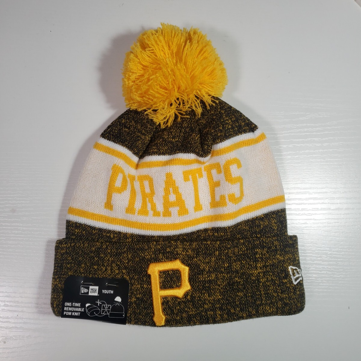 正規品 ニットキャップ ニット帽 New Era  ピッツバーグ・パイレーツ 黒 MLB ビーニー Youth拍卖