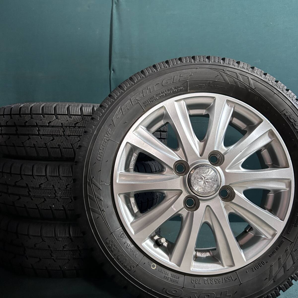 スーパーバリ山★ 155/65R13 Toyo GARIT GIZ スタッドレス 4本セット 4J +43 モコ ルークス ゼスト アルト オッティ ライフ などに拍卖