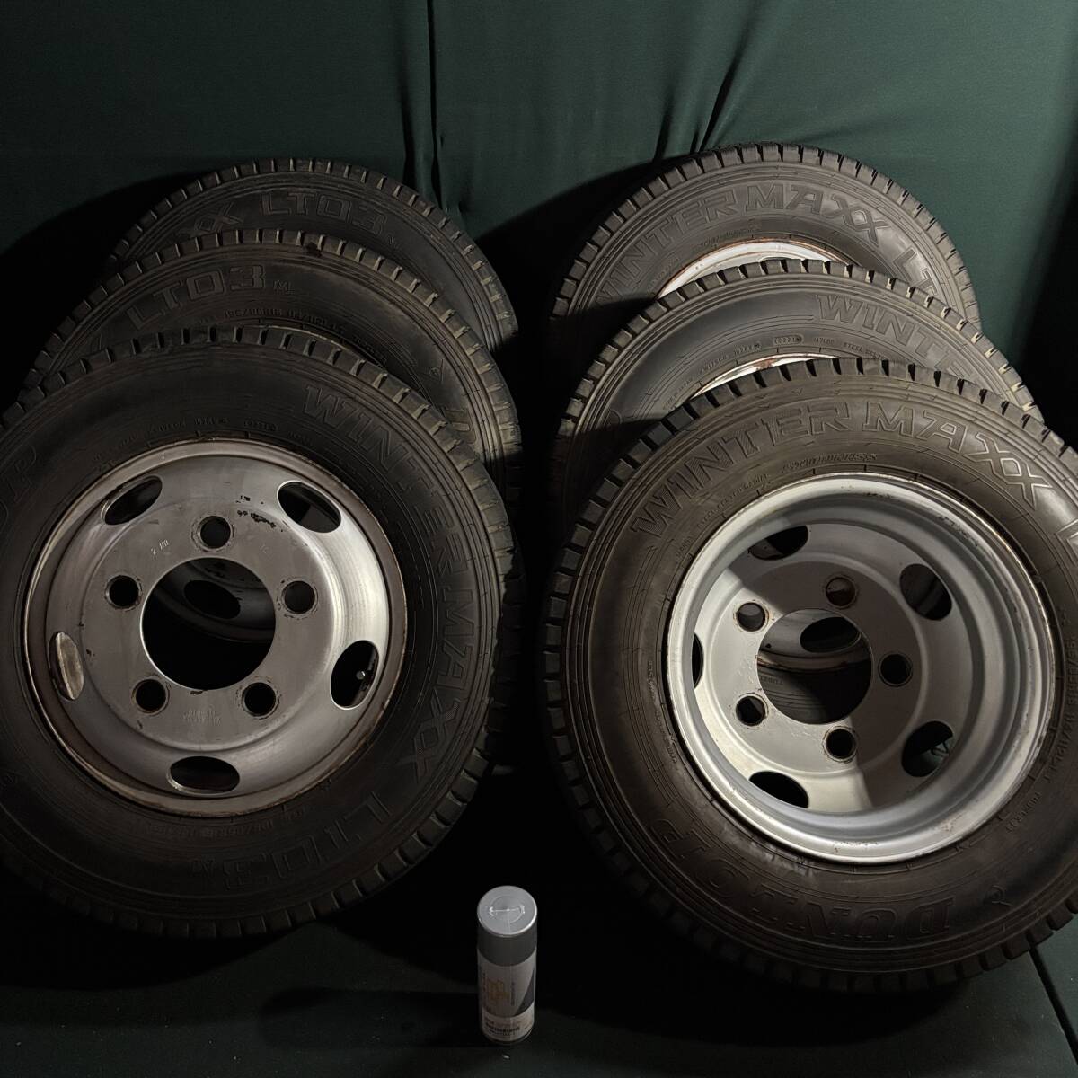 スーパーバリ山★ 新品シルバースプレー付き!! 195/85R16 114/112 ダンロップ LT03 XAB 16×5.5K 115-9TC 6本セット  拍卖