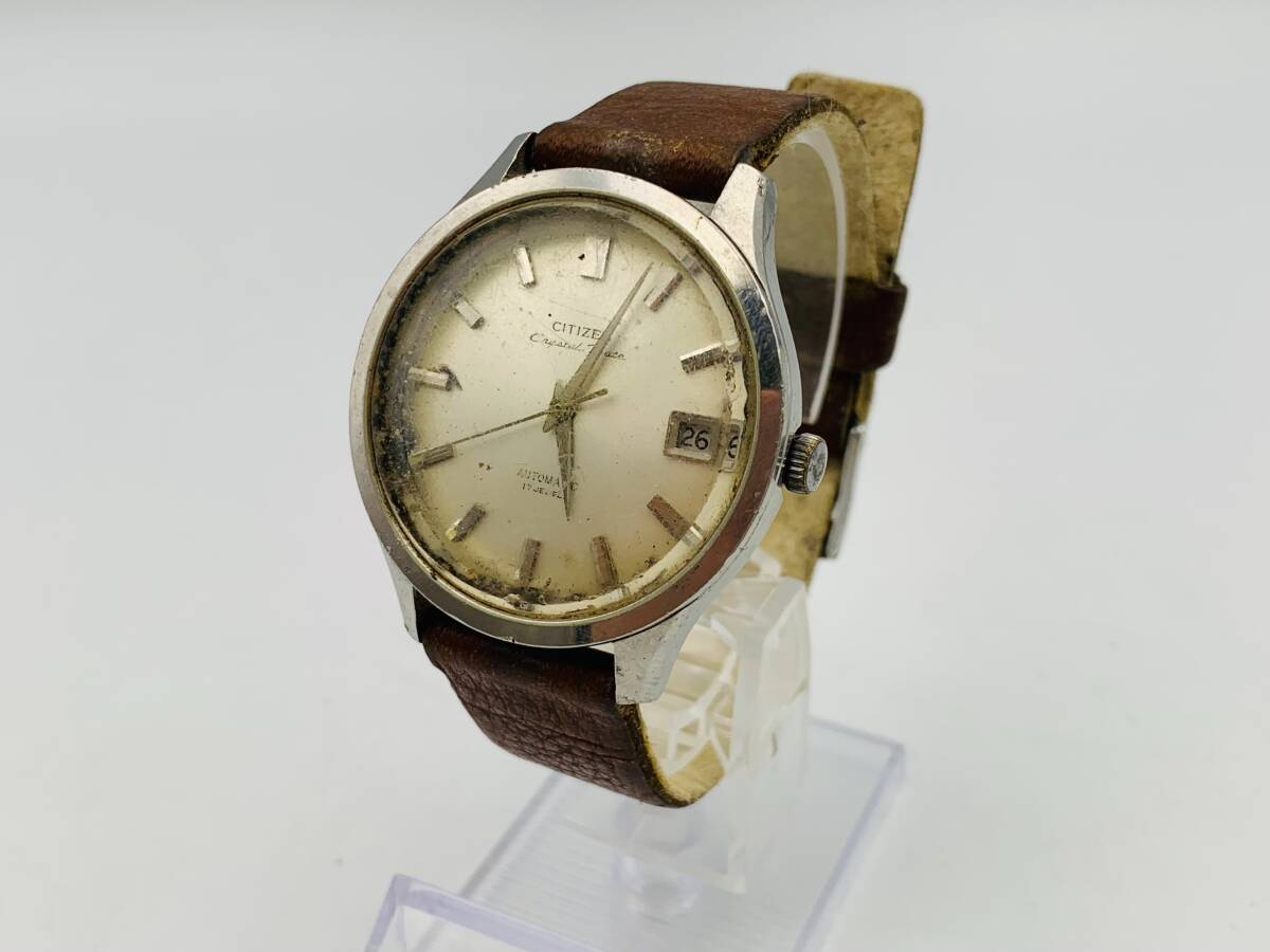 CITIZEN Crystal Date 腕時計 自動巻き 17 JEWELS シチズン クリスタルデイト レディース メンズ ウォッチ watch 石【60】25091143Y2D5拍卖