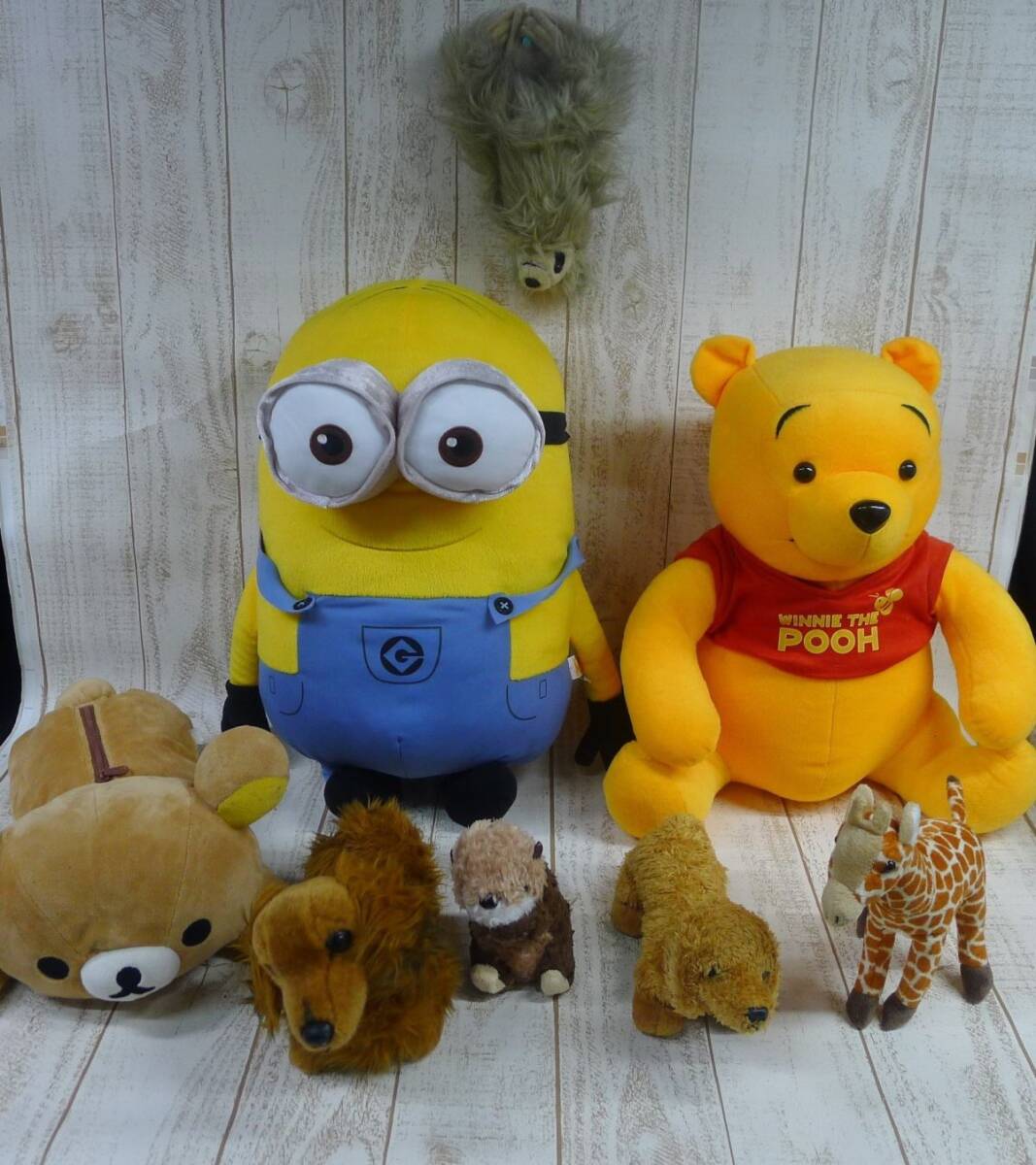 i◆ 1002 ディズニー くまのプーさん セガ ミニオンズボブ リラックマ なまけもの 動物等 ぬいぐるみ8点 おまとめ 中古/140拍卖