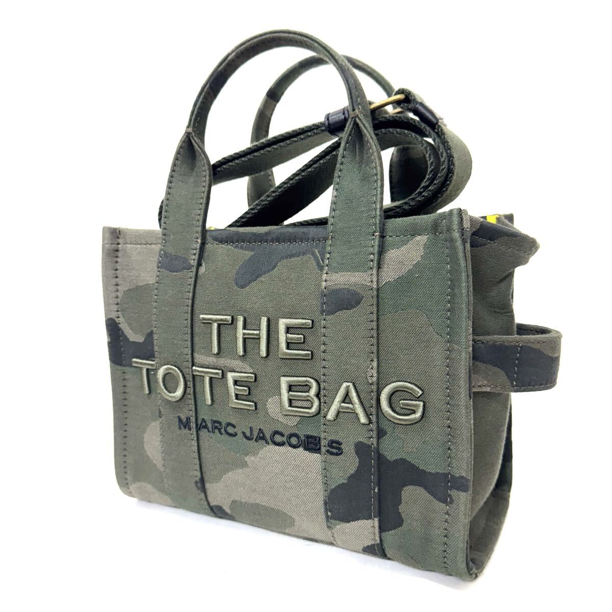 【美品】 MARC JACOBS マークジェイコブス 2WAY ハンドバッグ キャンバス 迷彩 カモフラージュ ショルダーバッグ拍卖