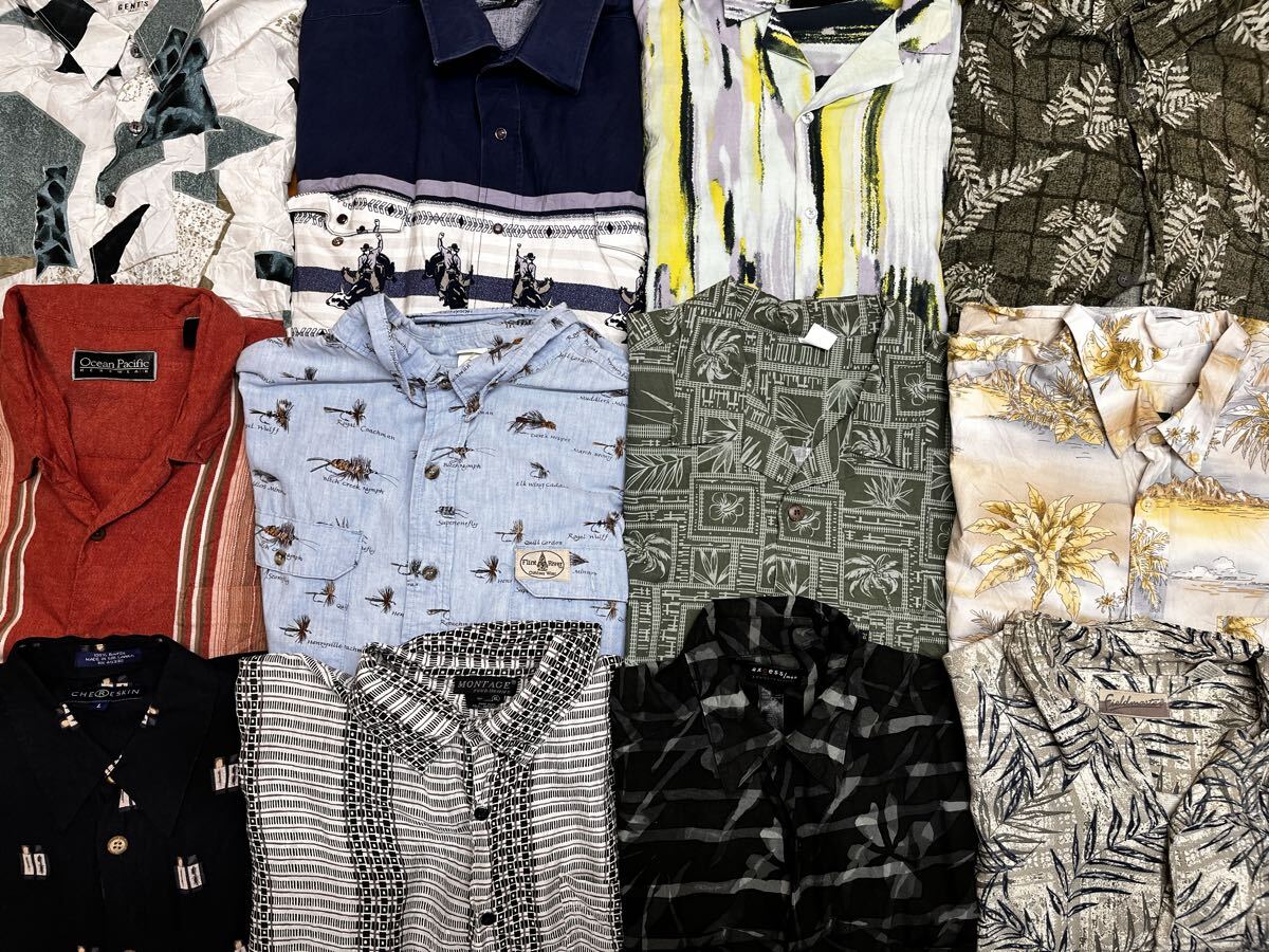 USA古着 半袖 柄 シャツ 12 枚 セット まとめ売り 1円スタート 大量 卸売り アメリカ古着 アメカジ フルボタン アメリカ古着 柄拍卖