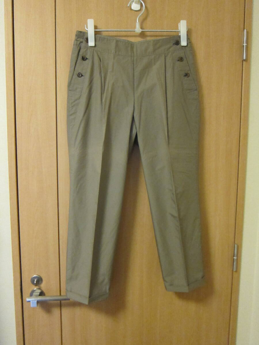 マーガレットハウエル コットンポプリン 薄手パンツ 春夏 3 カーキ拍卖