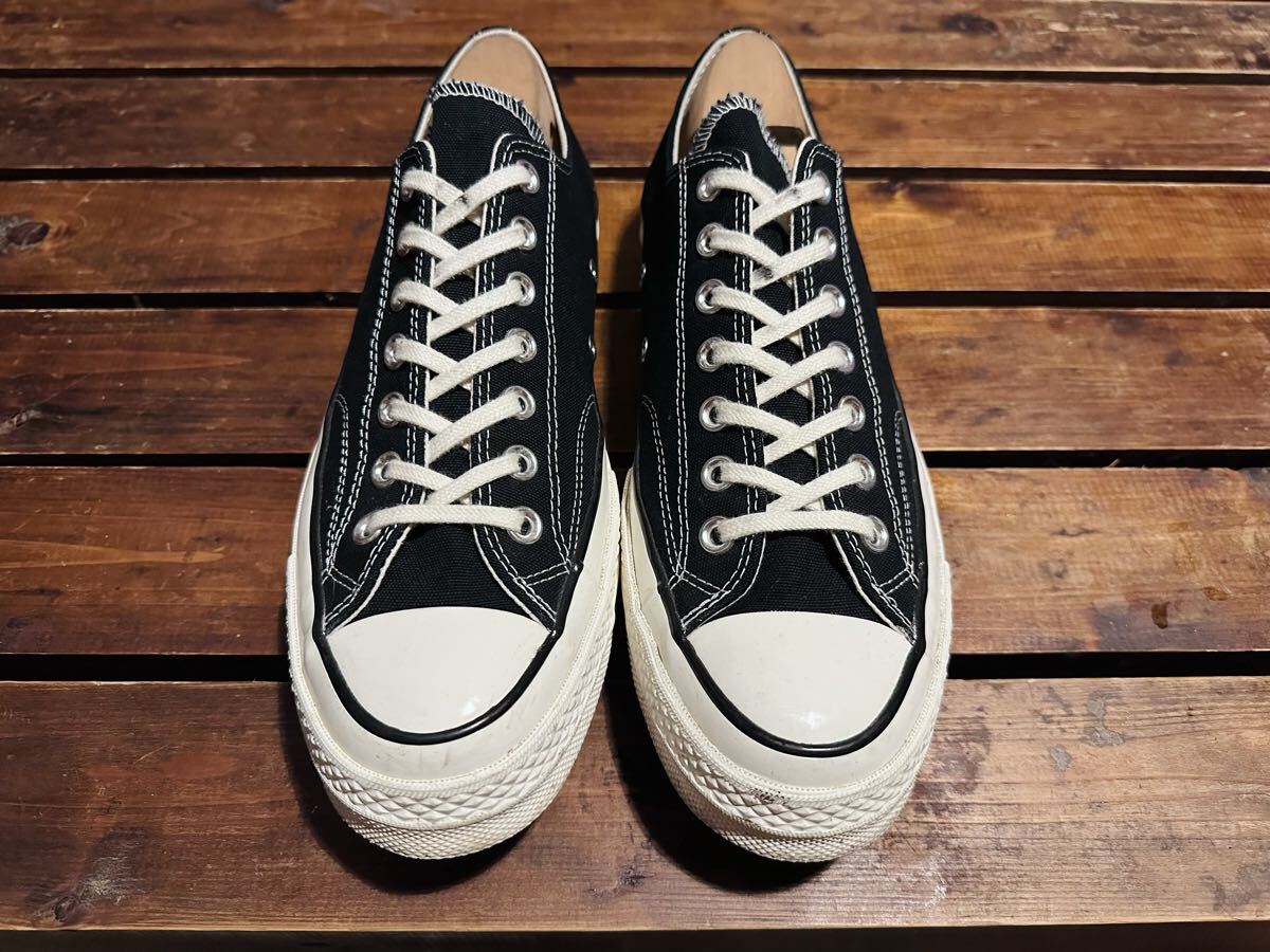 コンバース chuck Taylor チャックテイラー ct70 オールスター CONVERSE 三ツ星 OX ローカット LOW 27.5 ブラック拍卖