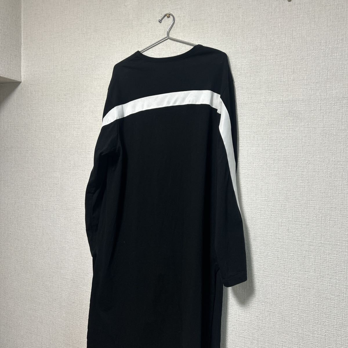 ground y yohji yamamoto ロング tシャツ テープ 黒 3 ヨウジヤマモト シャツ groundy拍卖