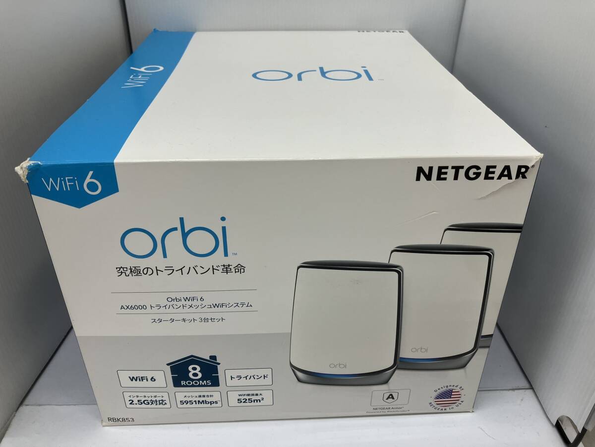 2025-YO2-SKR01E042★NETGEAR Orbi WiFi6 メッシュWiFi AX6000 3台入り★拍卖